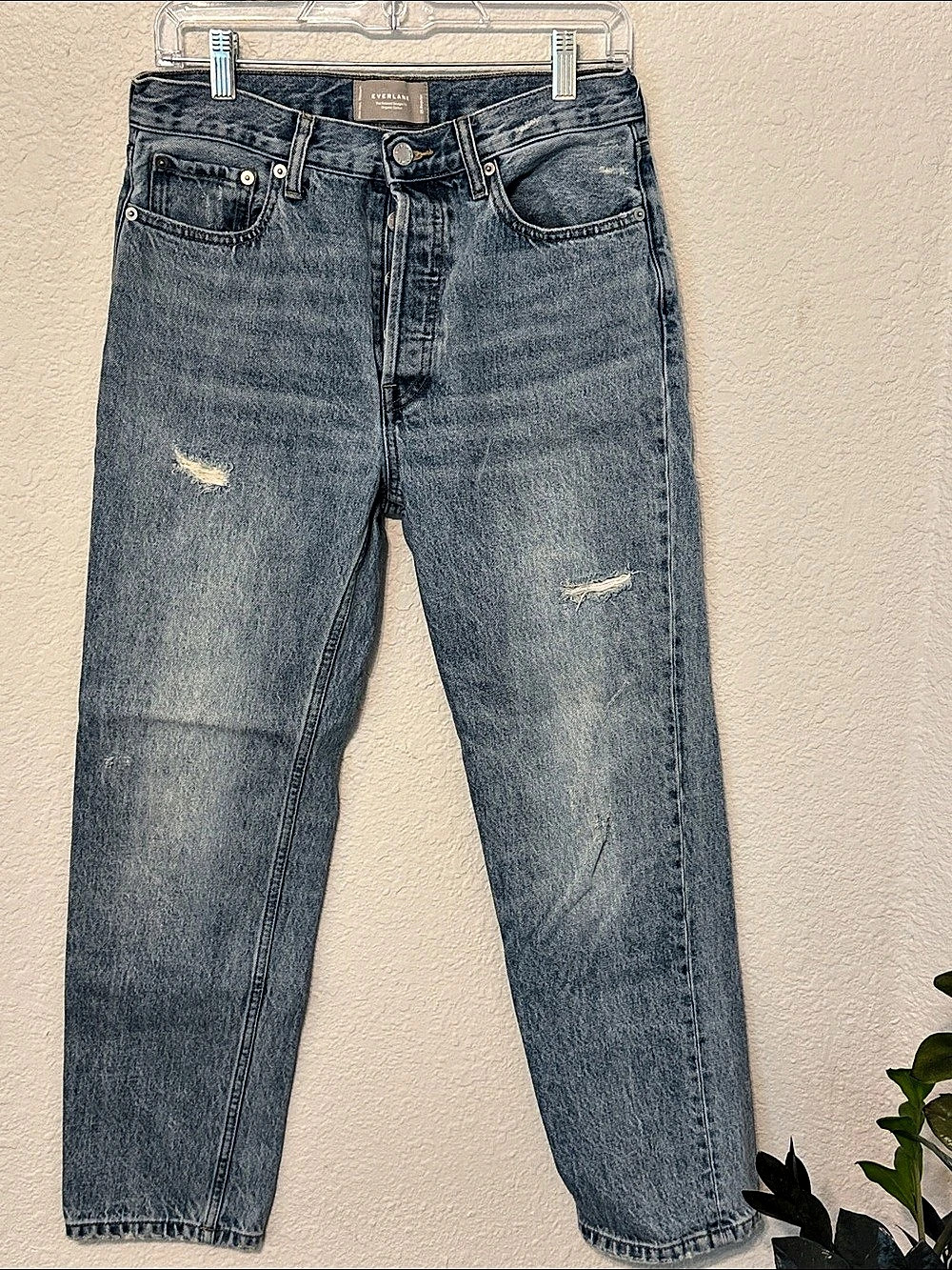 Everlane The Relaxed Straight Fit Organic Cotton Jeans Waist 25 Blue